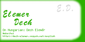 elemer dech business card